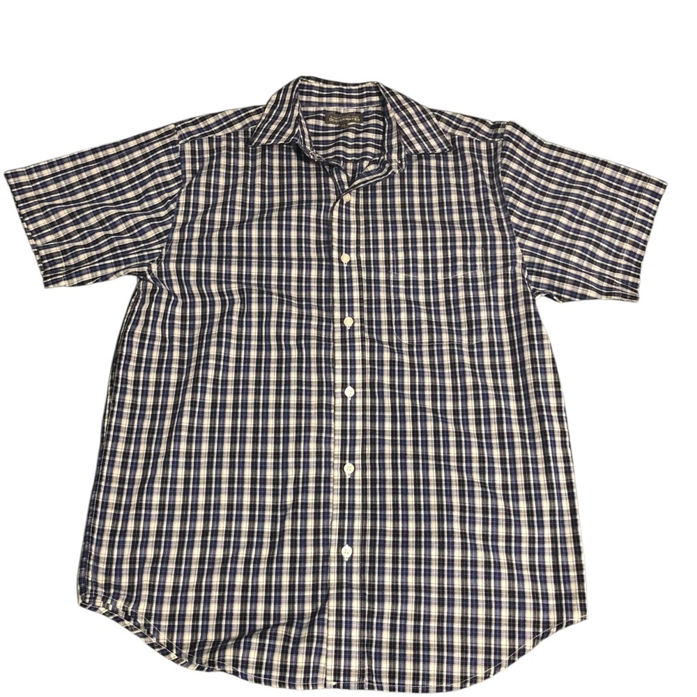 Denver Hayes Blue and White Casual Button Down Shirt